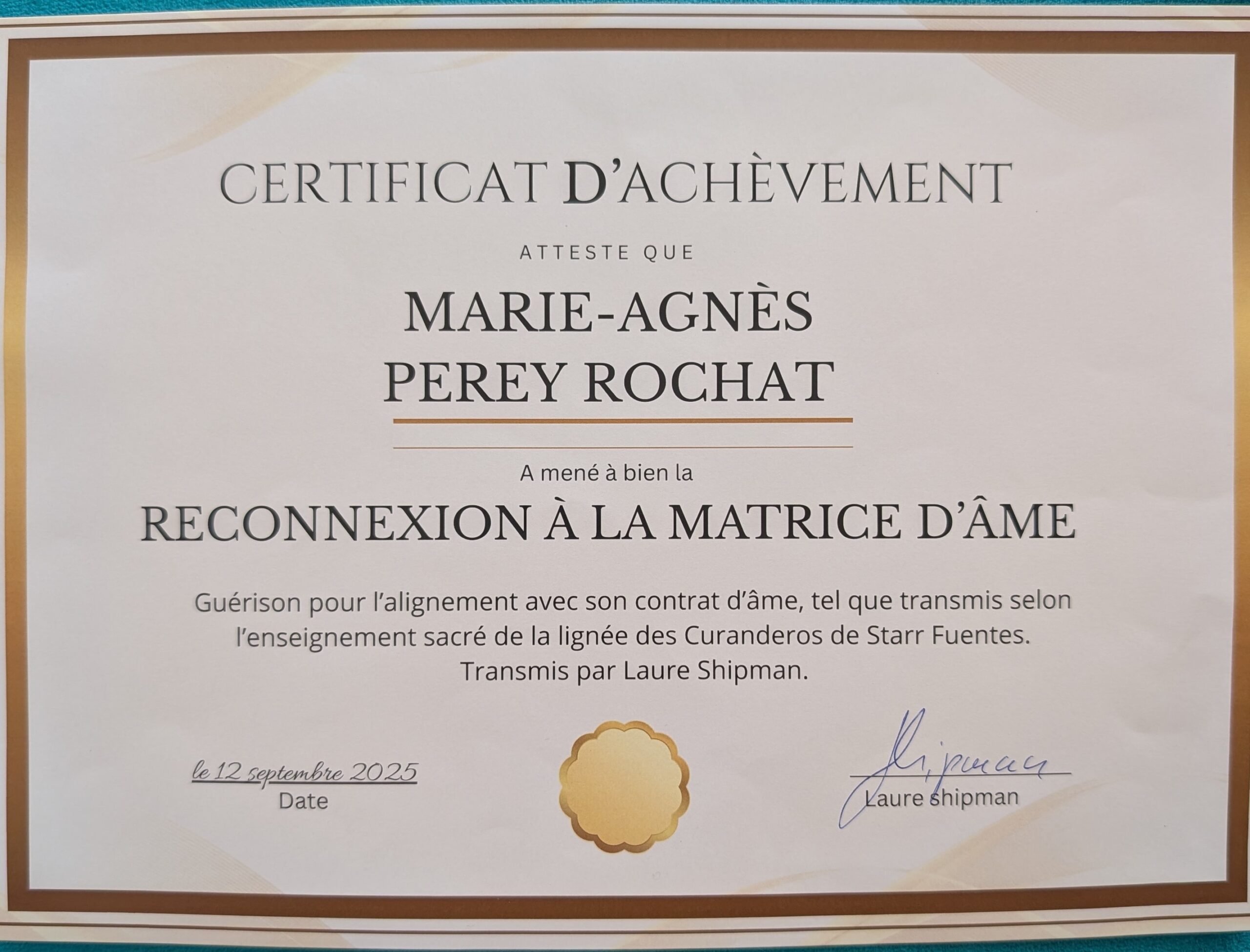 Certificat de formation Reconnexion à la Matrice d’Âme